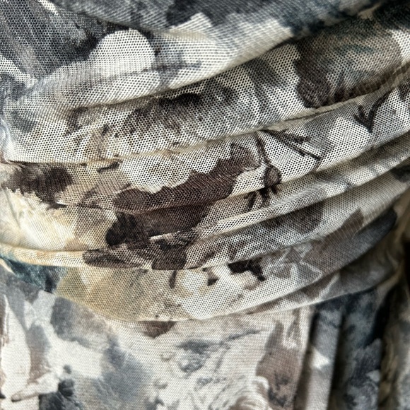 Sleeveless gray, brown and blue mini sundress with rose design. Super cute! - Picture 10 of 10